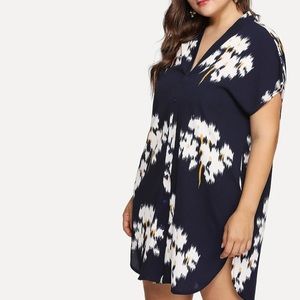 Batwing Sleeve Pocket Side Curved Hem Dress